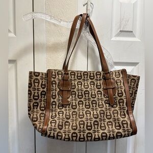 Eitenne Aigner Women's large Tote Bag in Brown Monogram